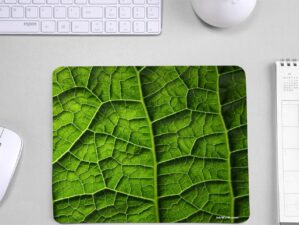 Green Leaf Textured Non Slip Mouse Pad