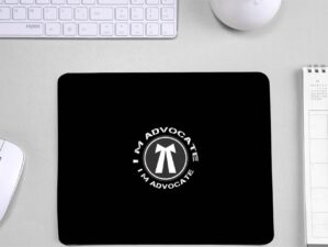 I am Advocate Printed Black Mouse Pad