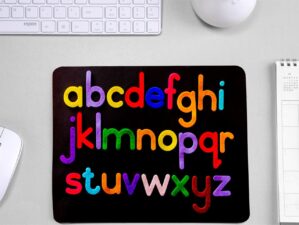 Small English Alphabets A to Z Printed Mouse Pad for Study