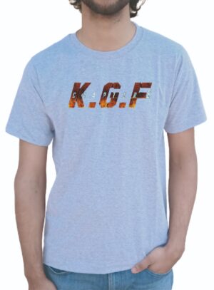 KGF 2 Printed Half Sleeve T-shirt for Men 100% Cotton (Grey)