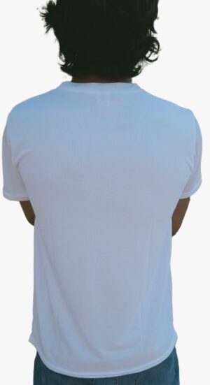 retroprint dot knit round neck tshirt white