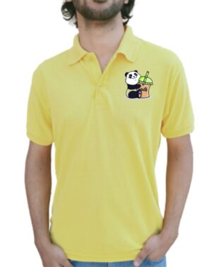 Baby Panda Collar Half Sleeve T-Shirt Yellow