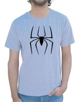 Black Spider Half Sleeve T-Shirt Grey
