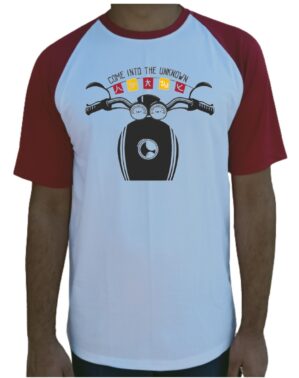 Come Into The Unknown Half Sleeve T-Shirt Red & White