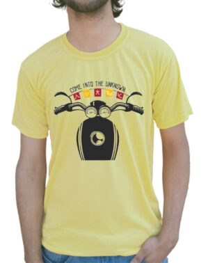 Come Into The Unknown Half Sleeve Yellow T-Shirt