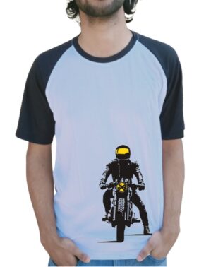 Live To Ride Half Sleeve T-Shirt Black & White
