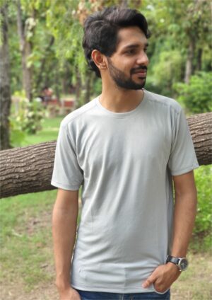 Sports Plain T-Shirt Half Sleeve (Grey)