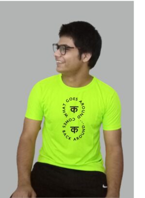 What Goes Around Comes Back Around Half Sleeve T-Shirt neon front