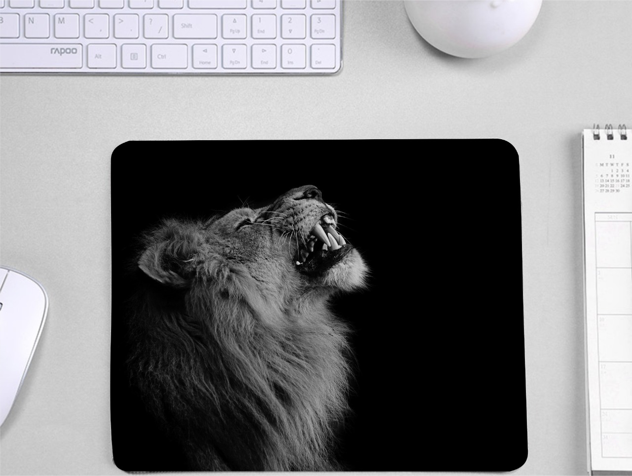 Angry Lion Printed Black Color Anti Skid 3mm Mouse Pad