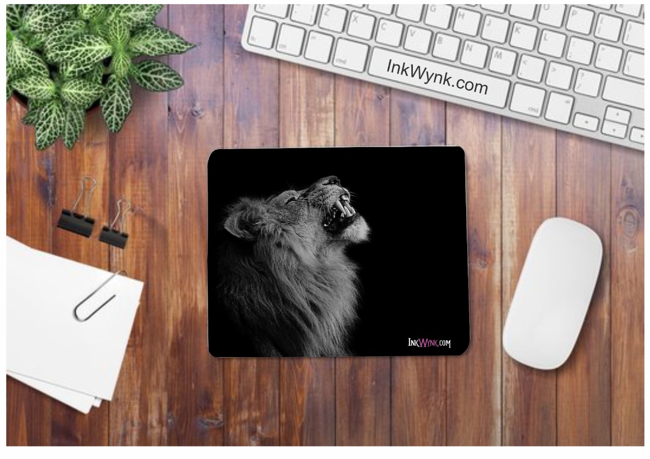 Angry Lion Printed Black Color Anti Skid 3mm Mouse Pad