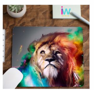 Colorful Mouse Pad for Gamers with Lion Print