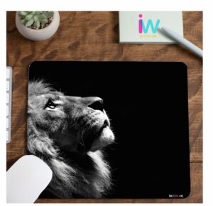 Lion Printed Black Color Anti Skid 3mm Mouse Pad