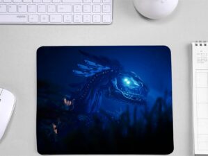 Blue Robot Dragon Printed Mouse Pad for Students