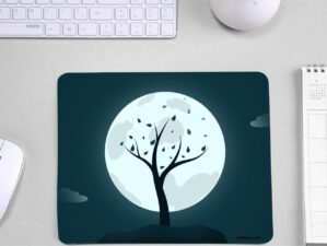 Digital Artistic Moon Printed Mouse Pad for Students
