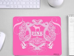 Love Pink Clip Art Printed Mouse Pad for Girl