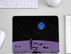 Man on Moon Printed Mouse Pad (Medium Size)