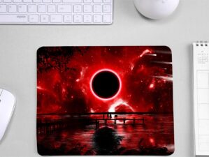 Red Eclipse Clip Art Design Mouse Pad for Laptop