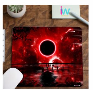 Red Eclipse Clip Art Design Mouse Pad for Laptop