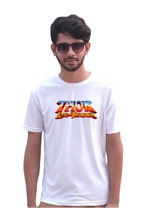 Thor Love and Thunder Round Neck Half Sleeve White T-Shirt
