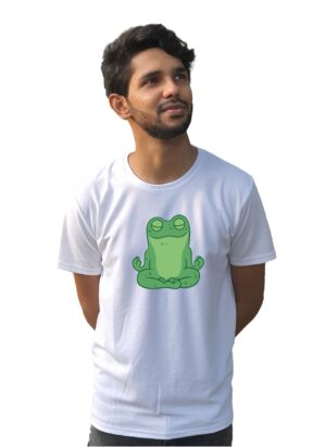 Frog Yoga Print Half Sleeve T-Shirt for Men's