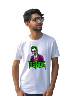 Joker Graphical Printed White T-Shirt for Men's