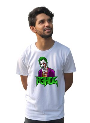 Joker Graphical Printed White T-Shirt for Men's
