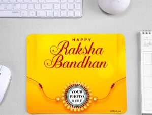 Raksha Bandhan Photo Printed Rakhi Mouse Pad | Brother Sister Photo Printed Rakhi Gift