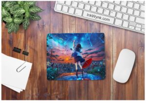 Animated Girl Design Non-Slip Mousepad