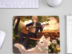Anime boy Playing Guitar Graphic Design Mousepad