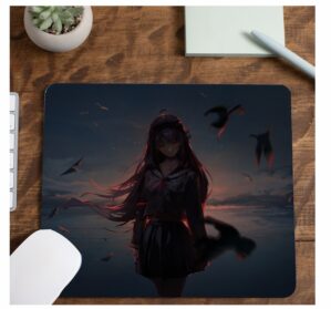 Evil Animated Girl Design Rubber Base Anti Skid Mousepads