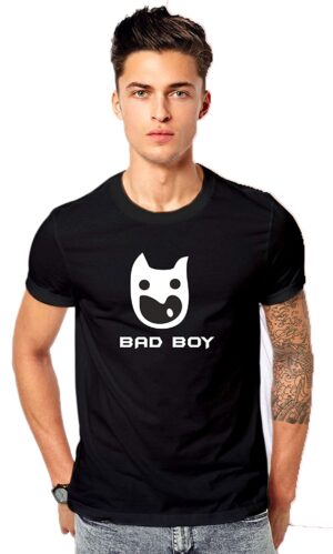 Bad Boy Bad Girl Couple Cotton Black T-Shirt