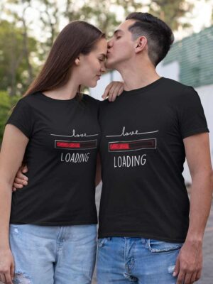 Black Couple's T-shirt Personalized