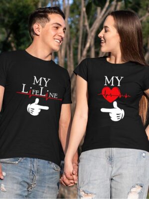 Black Couple's T-shirt Personalized