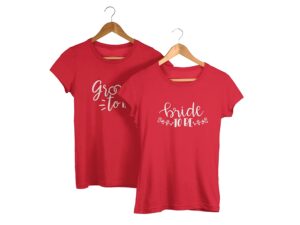 Bride To Be Couple Red Cotton T-Shirt