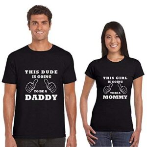 Daddy And Mommy Couple Cotton Black T-Shirt