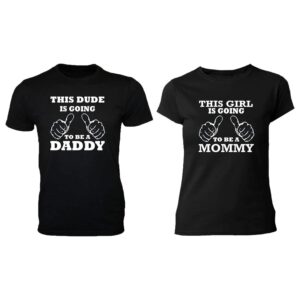 Daddy And Mommy Couple Cotton Black T-Shirt