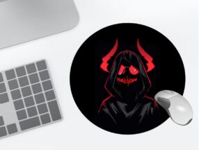 Devil Boy Black Round Mouse Pad for Gamers and Office