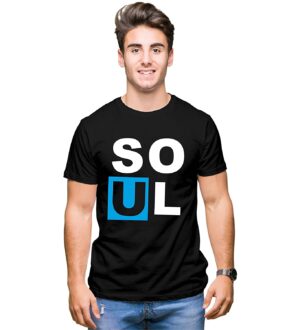 Soulmate Cotton Couple Black T-Shirt