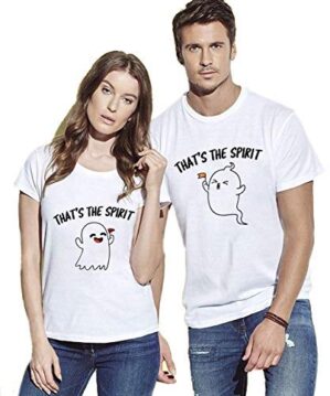 That's The Spirit Cotton Couple White T-Shirt