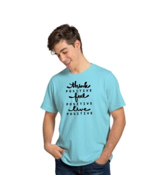 Half Sleeve Round Neck Sky Blue Men's T-Shirt