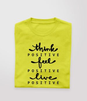 Half Sleeve Round Neck Yellow Men's Motivational T-Shirt