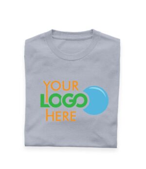 Customized Printed Half Sleeve Round Neck Cotton Grey T-Shirt