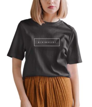 Minimalist Half Sleeve Round Neck Women's Cotton T-Shirt