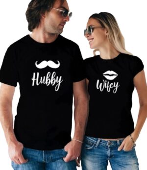Newly Weeded Hubby Wifey Cotton Couple T-Shirt