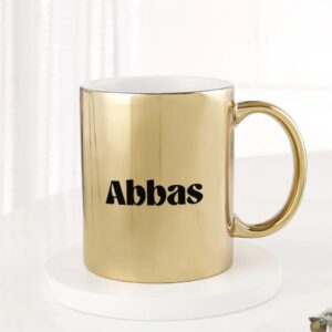 Electroplated Metallic Gold Custom Coffee Mug