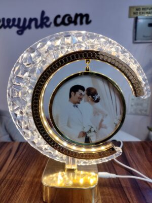 Crystal LED Moon Hanging Photo Lamp