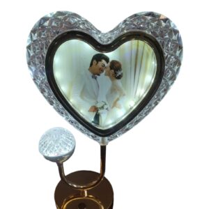 Heart Shape Crystal Light Lamp Photo Frame With USB Cable