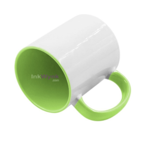 Customized Light Green Round Handle Coffee Mug