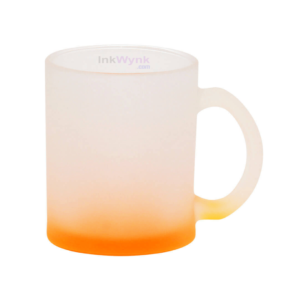 Personalized Frosted Glass Coffee Mug - Gradient Orange