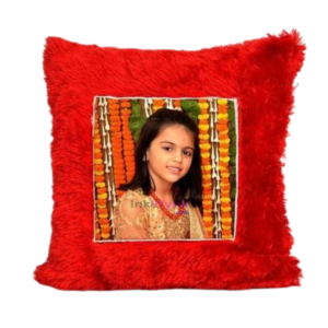 Square Red Customized Pillow with Photo